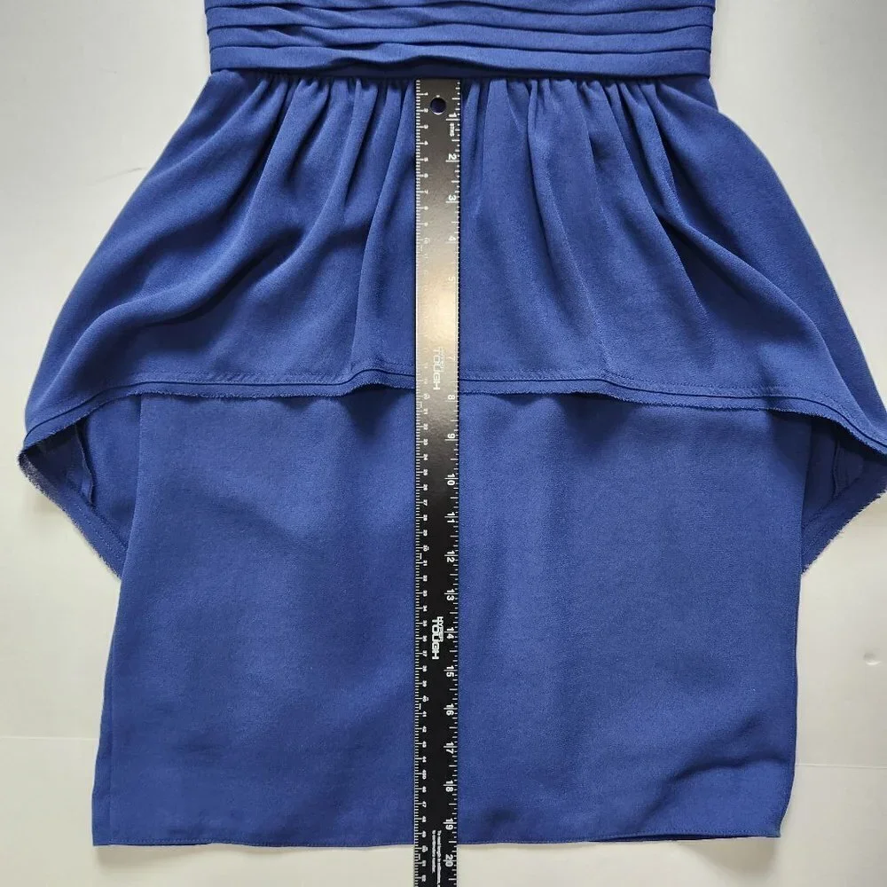 BCBGMaxAzria‎ Rhea Sleeveless Peplum Sheath Dress 0 Blue Depth Party Event